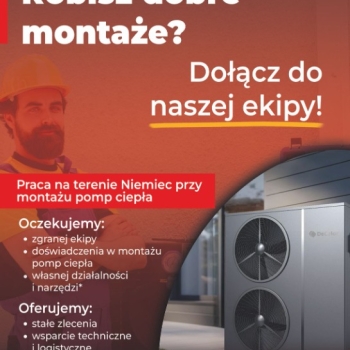 Ogłoszenie - Instalator Pomp Ciepła Niemcy możliwe 20 tyś. miesięcznie i więcej - Zagranica - 15 000,00 zł