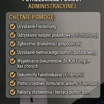 Ogłoszenie - Feeistellung i niemiecka papierologia dla Polskich firm - 1,00 zł