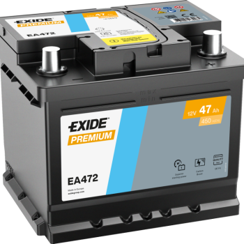Ogłoszenie - Akumulator 47Ah 450A Exide Premium EA472 PRAWY PLUS - Ursynów - 319,00 zł