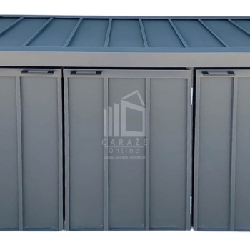 Ogłoszenie - Zabudowa koszy na śmieci wiata śmietnikowa obudowa kubłów 177x65x110 cm 3x120L antracyt + jasny orzech ID1151 - Siedlce - 3 560,00 zł
