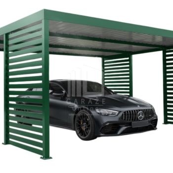 Ogłoszenie - CarPort PREMIUM - wiata samochodowa 5x5 - zielony - dodatkowa zabudowa ID1176 - Kalisz - 21 150,00 zł