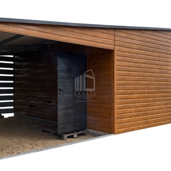 Ogłoszenie - Garaż blaszany 10,5x6m wiata 4,5m 2x brama uchylna drzwi drewnopodobny ID1041 - Iława - 31 900,00 zł
