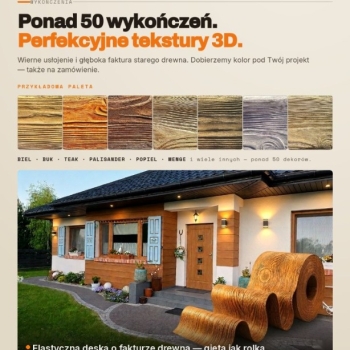 Ogłoszenie - belki rustykalne dekoracyjne maskownice NA WYMIAR imitacja drewna elastyczna deska elewacyjna maskownica