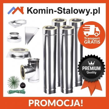 Ogłoszenie - Komin systemowy Stalowy Izolowany - Dwuścienny Zewnętrzny - Fi 130/190 - 4 m, gr. 0,8 mm - Szybka Realizacja - Świętokrzyskie - 2 400,00 zł