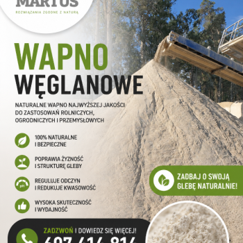 Ogłoszenie - WAPNO NAWOZOWE -WĘGLANOWE Z KOPALNI WAPIENIA MORAWICA