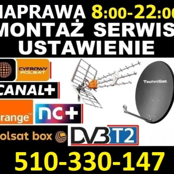 Ogłoszenie - Montaż Anteny Ustawienie Anteny Naprawa anteny Serwis anten SAT DVBT TV - Łódź - 1,00 zł