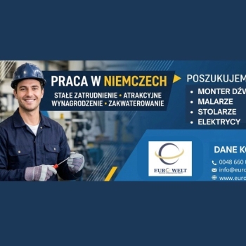 Ogłoszenie - Monter Ekspozycji Meblowych/Stolarz/Bezpłatne Zakwaterowanie - Niemcy - 13 000,00 zł