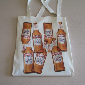 Ogłoszenie - Duża bawełniana torba plażowa, piknikowa Żywiec typu shopper 54 x 47 cm