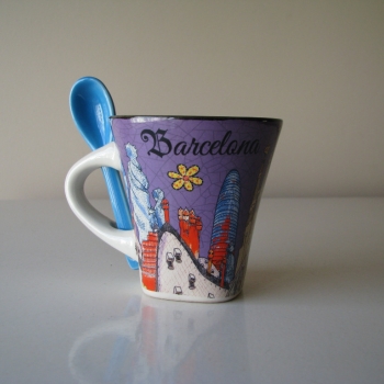 Ogłoszenie - Ceramiczny kubek z łyżeczką - Barcelona – kolekcja miasta Europy - Kraków - 19,00 zł