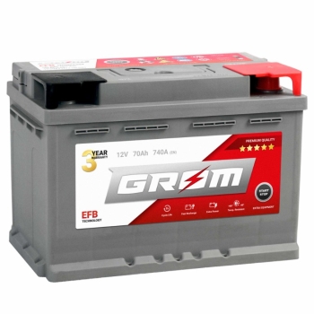 Ogłoszenie - Akumulator GROM EFB START&STOP 70Ah 740A Prawy Plus DTR