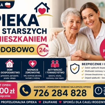 Ogłoszenie - Całodobowa opieka seniorów z zamieszkaniem