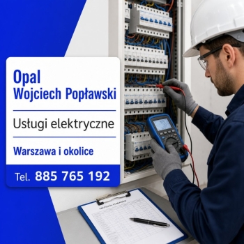 Ogłoszenie - Opal Wojciech Popławski - elektryk z uprawnieniami dostępny całą dobę w Warszawie - Warszawa