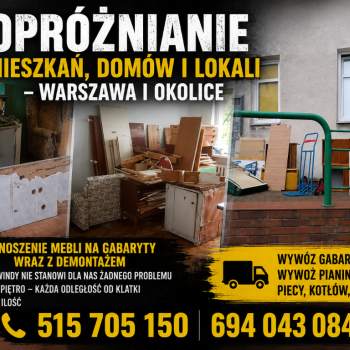 Ogłoszenie - Opróżnianie mieszkań i lokali – Warszawa i okolice | Wynoszenie Wywóz mebli - Mazowieckie - 180,00 zł