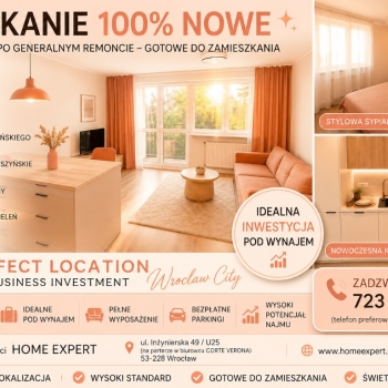 Ogłoszenie - 2pok, 44met, Okolice Księgowej PO REMONCIE/BALKON/PIWNICA (Wrocław) - Wrocław - 656 000,00 zł