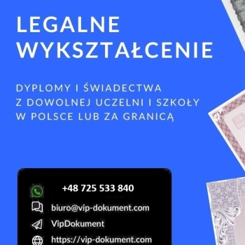 Ogłoszenie - Dyplom ukończenia studiów kolekcjonerski Dyplom ukończenia studiów licencjackich Kupię, Kupie dyplom inżyniera - Ruda Śląska - 950,00 zł