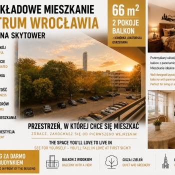 Ogłoszenie - 2pok, 66met, Okolice Zielińskiego BALKON/KOMÓRKA/WINDA (Wrocław)