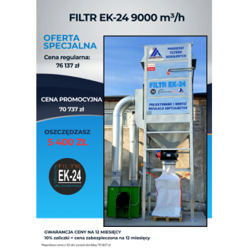 Ogłoszenie - Filtr EK-24/Odciąg trocin 9000m³/h teraz 5400 zł taniej - Stalowa Wola - 70 737,00 zł