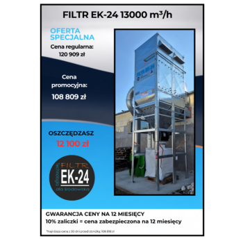 Ogłoszenie - Filtr EK-24 / Odciąg trocin 13 000 m³/h - Oferta specjalna - Podkarpackie - 108 809,00 zł