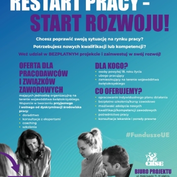 Ogłoszenie - Bezpłatne kursy szkolenie podniesienie kwalifikacji projekt UE - Świętokrzyskie