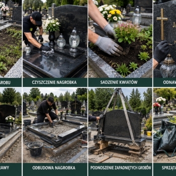 Ogłoszenie - Poprawienie grobu, który jest przechylony, zapadnięty, tel. 504-746-203, cmentarz Wrocław, zakład kamieniarski - Dolnośląskie