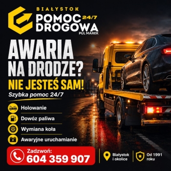 Ogłoszenie - Pul Marek Autoholowanie - kompleksowa pomoc drogowa w Białymstoku od 1991 roku