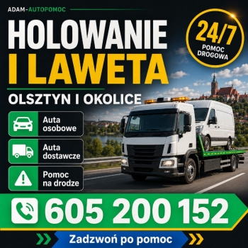 Ogłoszenie - Olsztyn, Polska i zagranica - pełen zakres usług Adam-Autopomoc - Olsztyn