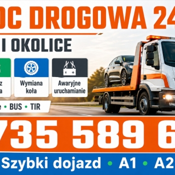 Ogłoszenie - Pomoc Drogowa Łowicz - bezgotówkowe holowanie z OC i faktura VAT - Łowicz