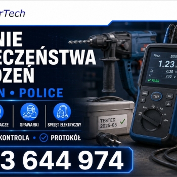 Ogłoszenie - PomiarTech - protokoły honorowane przez Sanepid i Inspekcję Pracy w Szczecinie