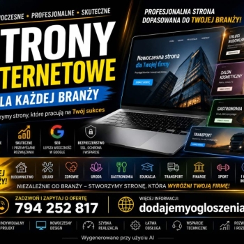 Ogłoszenie - Strony www dla firm od kabin prysznicowych - projektowanie i wdrożenie