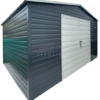 Ogłoszenie - Schowek - domek ogrodowy 5x3m - brama dwuskrzydłowa - antracyt - biały - dach dwuspadowy TS1343