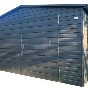 Ogłoszenie - Schowek - Domek ogrodowy 5x4 m - brama dwuskrzydłowa - antracyt - dach dwuspadowy - rynny TS1344