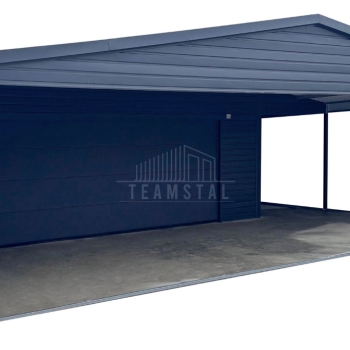 Ogłoszenie - Garaż blaszany 6x6 m + 2x wiata - brama segmentowa - okno - antracyt - rynny - dach dwuspadowy TS1283 - Sopot - 38 690,00 zł