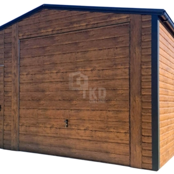 Ogłoszenie - Garaż blaszany 5x6m - brama uchylna - drzwi - 2x okno - jasny orzech - drewnopodobny - rynny - dach dwuspadowy TKD407 - Białystok - 16 590,00 zł