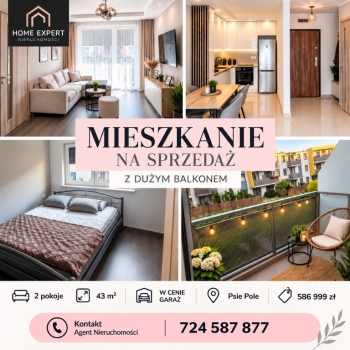 Ogłoszenie - 2pok, 43met, okolice Sobieskiego BALKON/KOMÓRKA/GARAŻ (Wrocław) - Wrocław - 586 999,00 zł