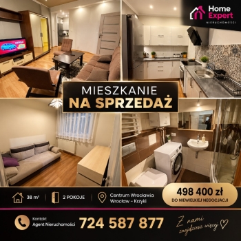 Ogłoszenie - 2pok, 38met, okolice Kościuszki (Wrocław)