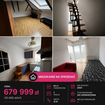Ogłoszenie - 3pok, 67met, Okolice Reja 2 POZIOMY/BALKON/KOMÓRKA (Wrocław) - Wrocław - 679 999,00 zł