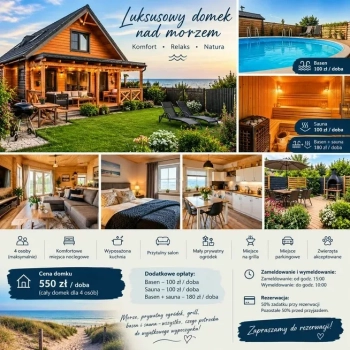 Ogłoszenie - LUKSUSOWY DOMEK NAD MORZEM