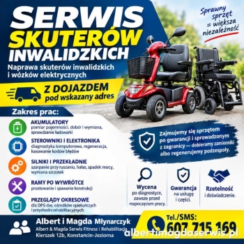 Ogłoszenie - Serwis skuterów inwalidzkich Konstancin-Jeziorna - naprawa z dojazdem - Mazowieckie