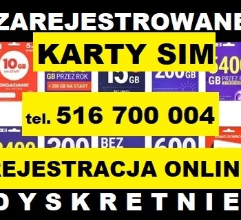 Ogłoszenie - Gotowe KARTY SIM prepaid Słupsk Aktywne ZAREJESTROWANE KARTY SIM polskie startery telefoniczne - Słupsk