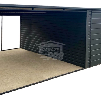 Ogłoszenie - Garaż Blaszany 5x4m + Wiata 4m - Brama dwuskrzydłowa - Okno  - Antracyt - dach spad w tył GP665