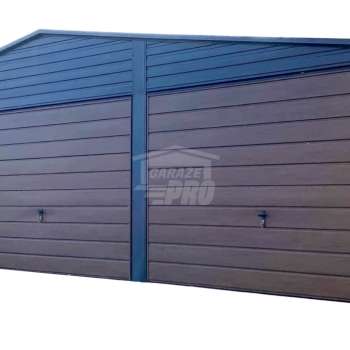 Ogłoszenie - Garaż blaszany 6x6m - wiata 3m - 2x Brama  - Antracyt - ciemny orzech - drewnopodobny Dach dwuspadowy GP681 - Kętrzyn - 18 350,00 zł