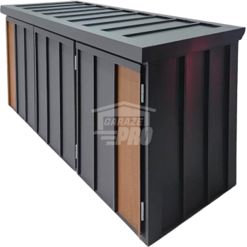 Ogłoszenie - Zabudowa koszy na śmieci wiata śmietnikowa obudowa kubłów 177x65x110 cm 3x120L antracyt + jasny orzech GP710 - Zgorzelec - 3 560,00 zł