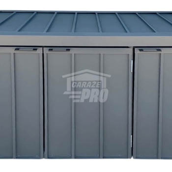 Ogłoszenie - Zabudowa koszy na śmieci wiata śmietnikowa obudowa kubłów 177x65x110 cm 3x120L antracyt + jasny orzech GP711 - Gdynia - 3 560,00 zł