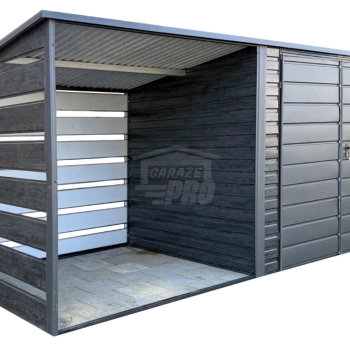 Ogłoszenie - Schowek domek ogrodowy 2,5x2 m + wiata 2x2m brama dwuskrzydłowa drewnopodobny dach GP728 - Ruda Śląska - 5 150,00 zł