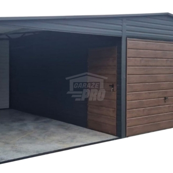 Ogłoszenie - Garaż blaszany 6x6m - wiata 3m - 2x brama - drzwi - antracyt - ciemny orzech - drewnopodobny - dach dwuspadowy  GP683 - Suwałki - 18 800,00 zł