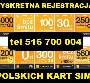 Ogłoszenie - Koszalin zarejestrowane polskie karty SIM startery telefoniczne rejestracja SIM dyskretnie - Koszalin - 49,97 zł