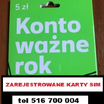 Ogłoszenie - ZAREJESTROWANE KARTY SIM startery prepaid zarejestrowane karty telefoniczne SIM komórkowe Grudziądz - Grudziądz - 5,00 zł