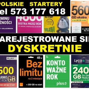 Ogłoszenie - Zarejestrowane startery telefoniczne karty SIM prepaid eSIM Internet Częstochowa - Częstochowa