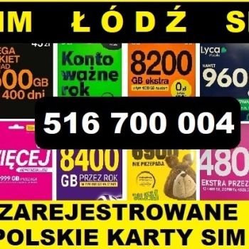 Ogłoszenie - ZAREJESTROWANA KARTA SIM karty SIM prepaid startery polskie do telefonu komórkowego ŁÓDŹ - Łódzkie