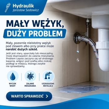 Ogłoszenie - Jarosław Sadowicz - hydraulik dla starych i nowych instalacji w Poznaniu - Poznań
